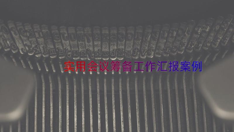 实用会议筹备工作汇报（案例17篇）