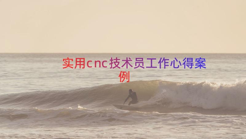 实用cnc技术员工作心得（案例17篇）