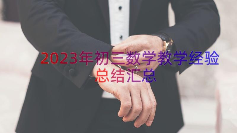 2023年初三数学教学经验总结（汇总16篇）