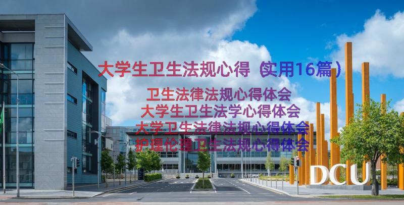 大学生卫生法规心得（实用16篇）