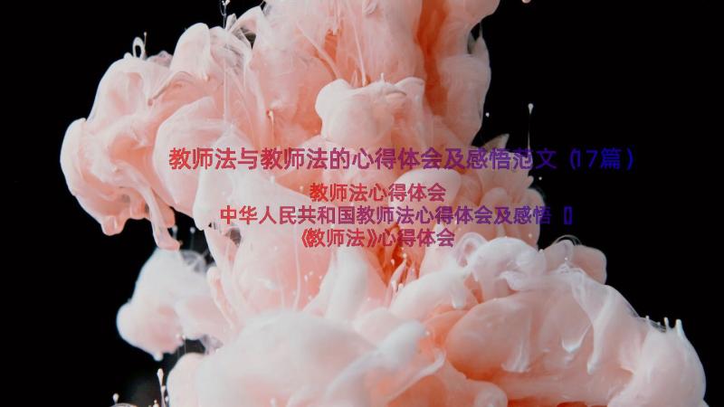 教师法与教师法的心得体会及感悟范文（17篇）