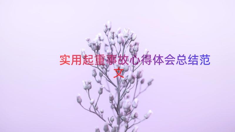 实用起重事故心得体会总结范文（14篇）