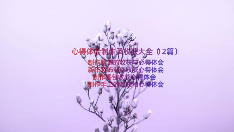 心得体会制作及收获大全（12篇）