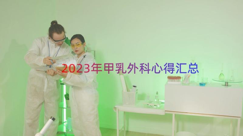 2023年甲乳外科心得（汇总18篇）