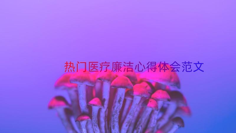 热门医疗廉洁心得体会范文（15篇）