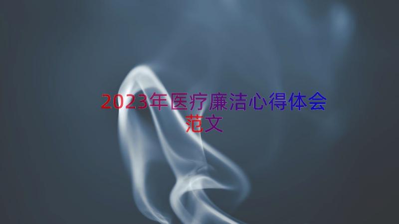 2023年医疗廉洁心得体会范文（14篇）