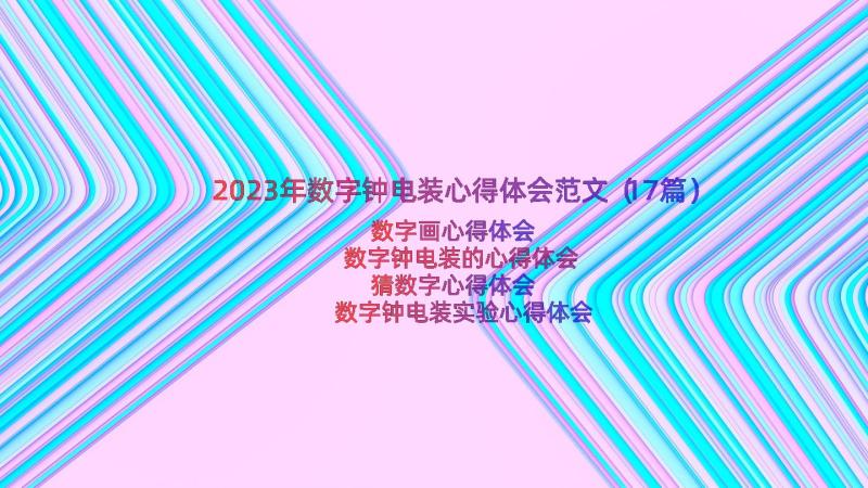 2023年数字钟电装心得体会范文（17篇）