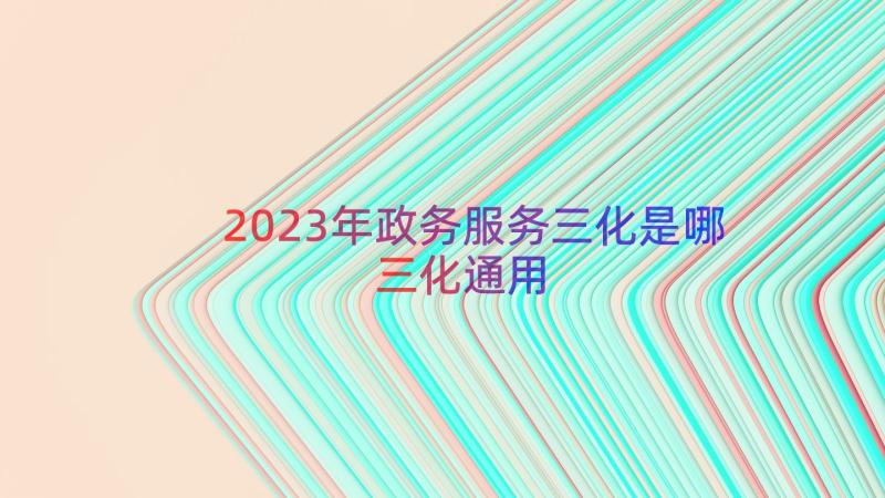 2023年政务服务三化是哪三化（通用16篇）