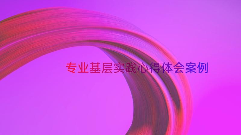 专业基层实践心得体会（案例18篇）