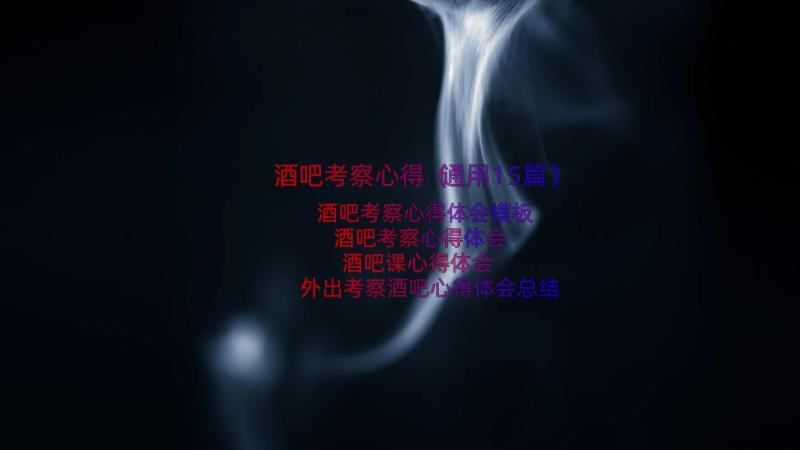 酒吧考察心得（通用15篇）