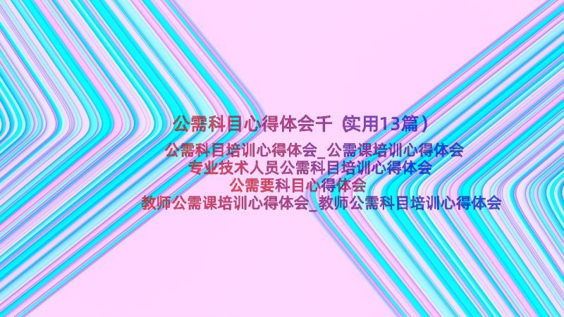 公需科目心得体会千（实用13篇）