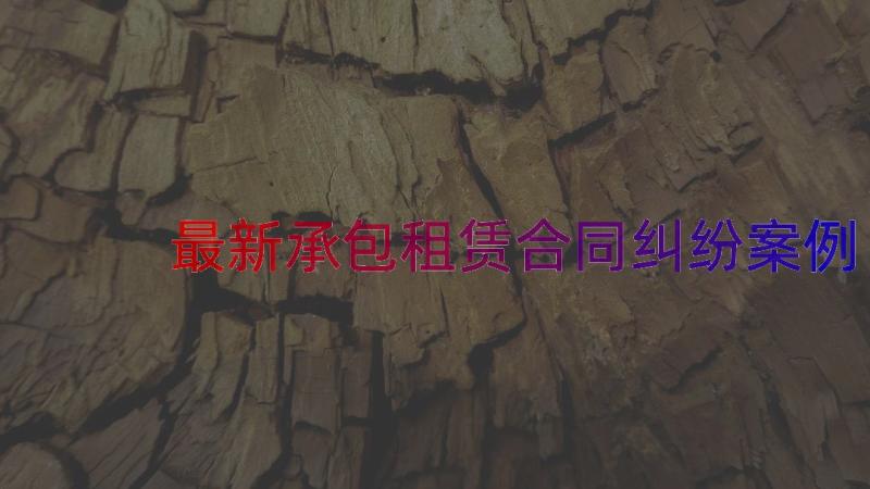 最新承包租赁合同纠纷（案例16篇）