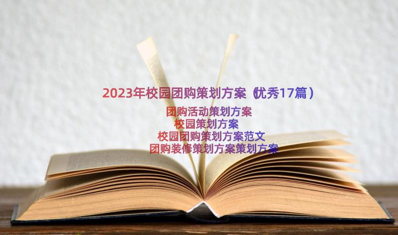 2023年校园团购策划方案（优秀17篇）