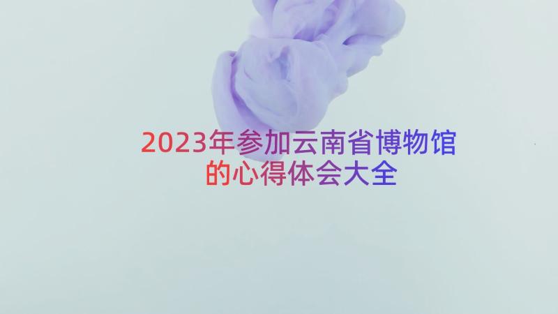 2023年参加云南省博物馆的心得体会大全（12篇）