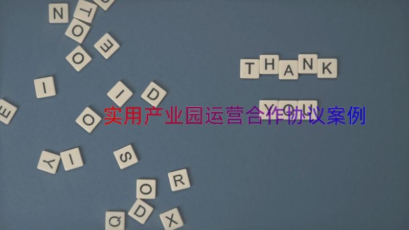 实用产业园运营合作协议（案例17篇）