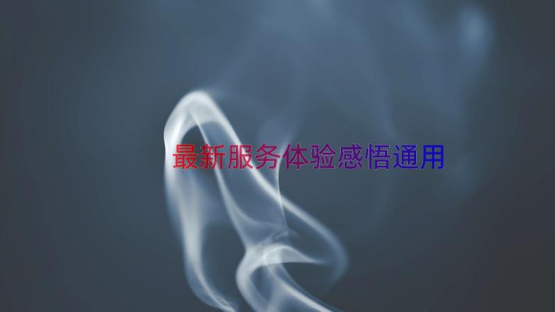 最新服务体验感悟（通用17篇）