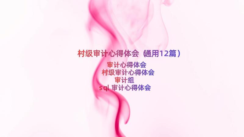 村级审计心得体会（通用12篇）