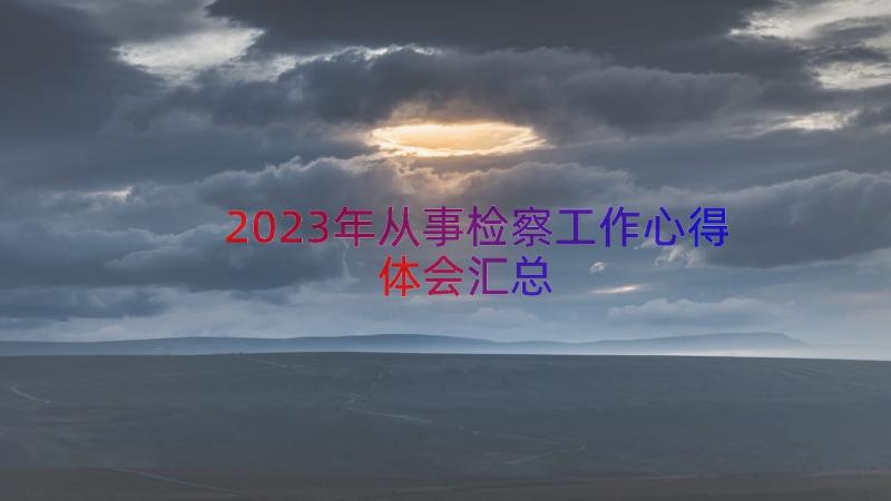 2023年从事检察工作心得体会（汇总13篇）