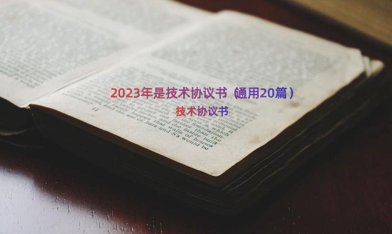 2023年是技术协议书（通用20篇）