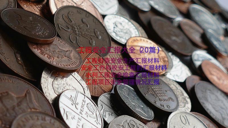 工程安全汇报大全（20篇）