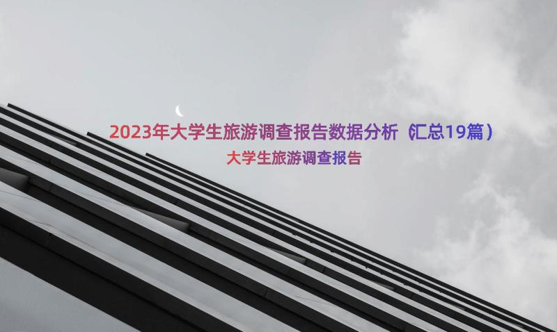 2023年大学生旅游调查报告数据分析（汇总19篇）