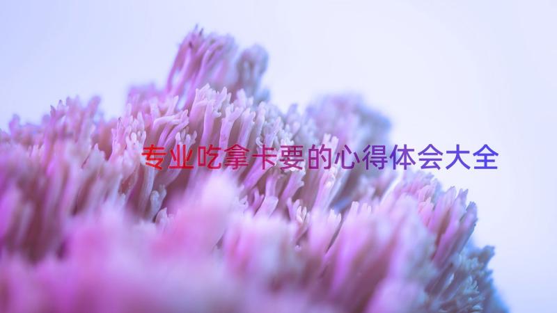 专业吃拿卡要的心得体会大全（18篇）