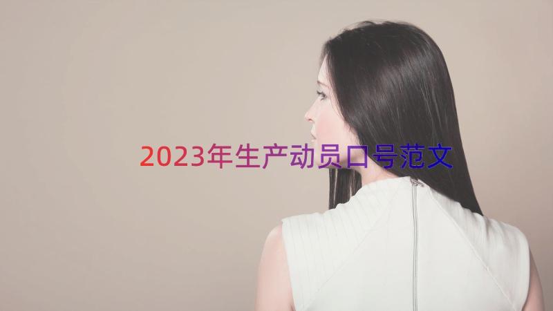 2023年生产动员口号范文（13篇）