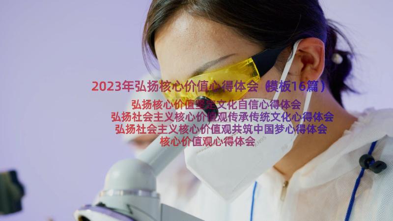 2023年弘扬核心价值心得体会（模板16篇）