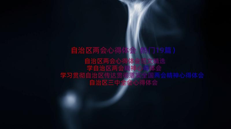 自治区两会心得体会（热门19篇）