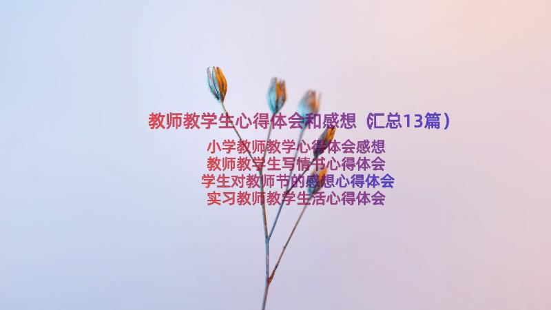 教师教学生心得体会和感想（汇总13篇）