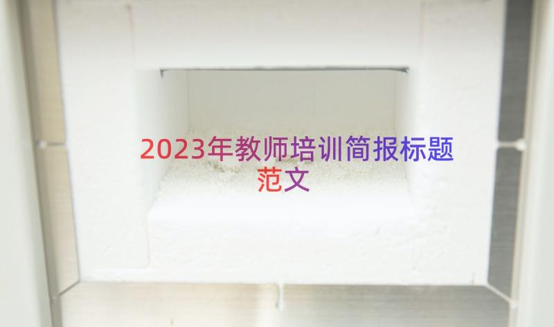 2023年教师培训简报标题范文（19篇）