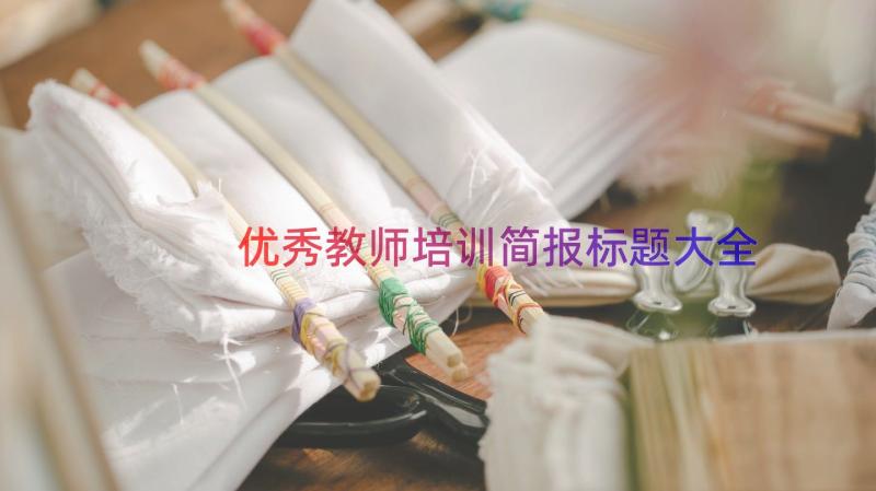 优秀教师培训简报标题大全（16篇）