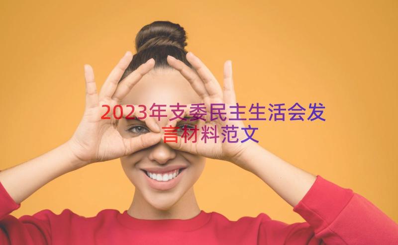 2023年支委民主生活会发言材料范文（13篇）