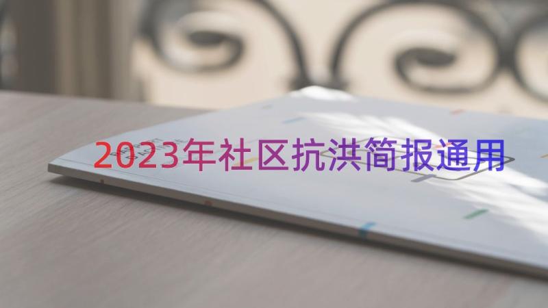 2023年社区抗洪简报（通用14篇）