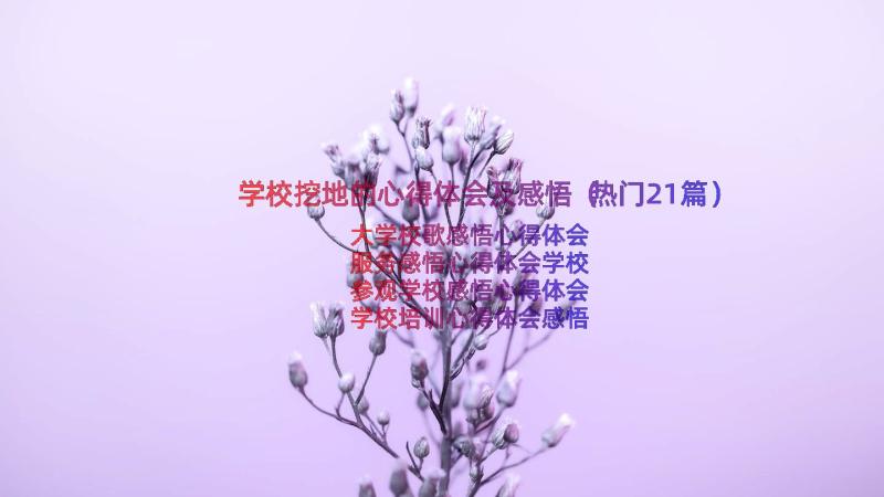 学校挖地的心得体会及感悟（热门21篇）