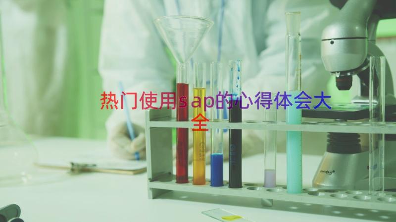 热门使用sap的心得体会大全（21篇）