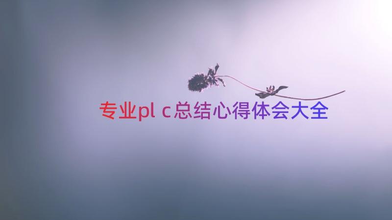 专业plc总结心得体会大全（12篇）