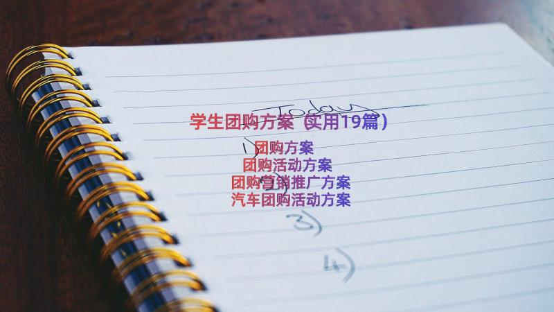 学生团购方案（实用19篇）