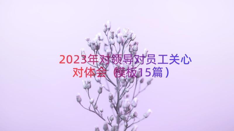 2023年对领导对员工关心对体会（模板15篇）