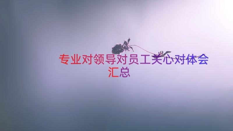 专业对领导对员工关心对体会（汇总19篇）