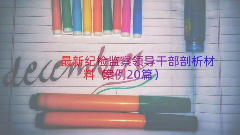 最新纪检监察领导干部剖析材料（案例20篇）