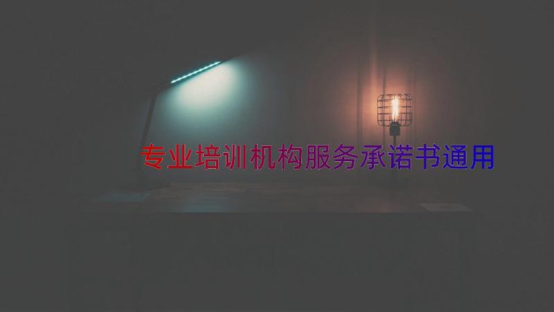 专业培训机构服务承诺书（通用16篇）