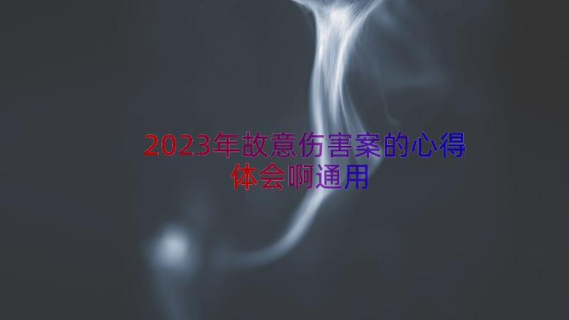 2023年故意伤害案的心得体会啊通用