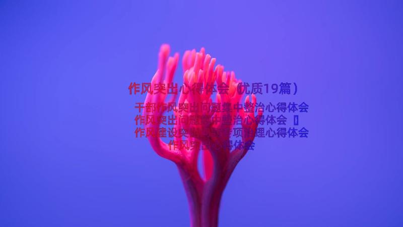 作风突出心得体会（优质19篇）