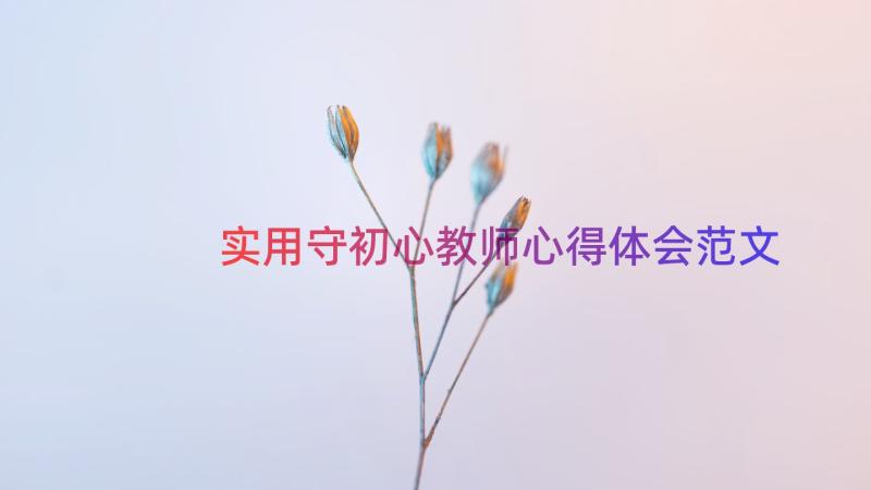 实用守初心教师心得体会范文（18篇）