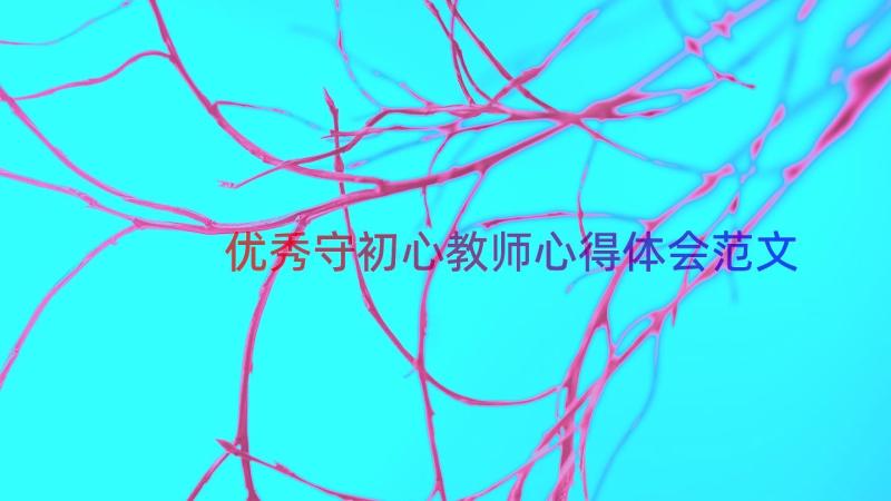 优秀守初心教师心得体会范文（17篇）