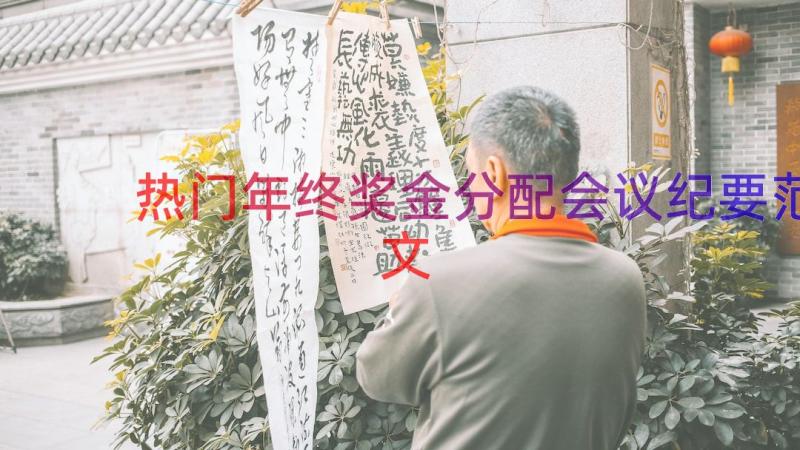 热门年终奖金分配会议纪要范文（13篇）