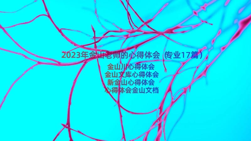 2023年金山老师的心得体会（专业17篇）