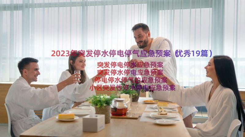 2023年突发停水停电停气应急预案（优秀19篇）