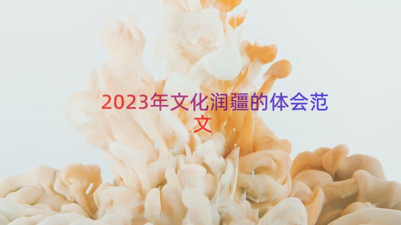 2023年文化润疆的体会范文（13篇）